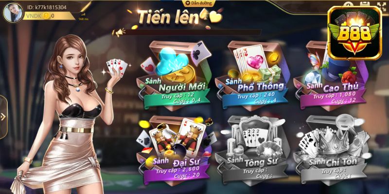 Tựa game Tiến Lên sở hữu rất nhiều sảnh cược